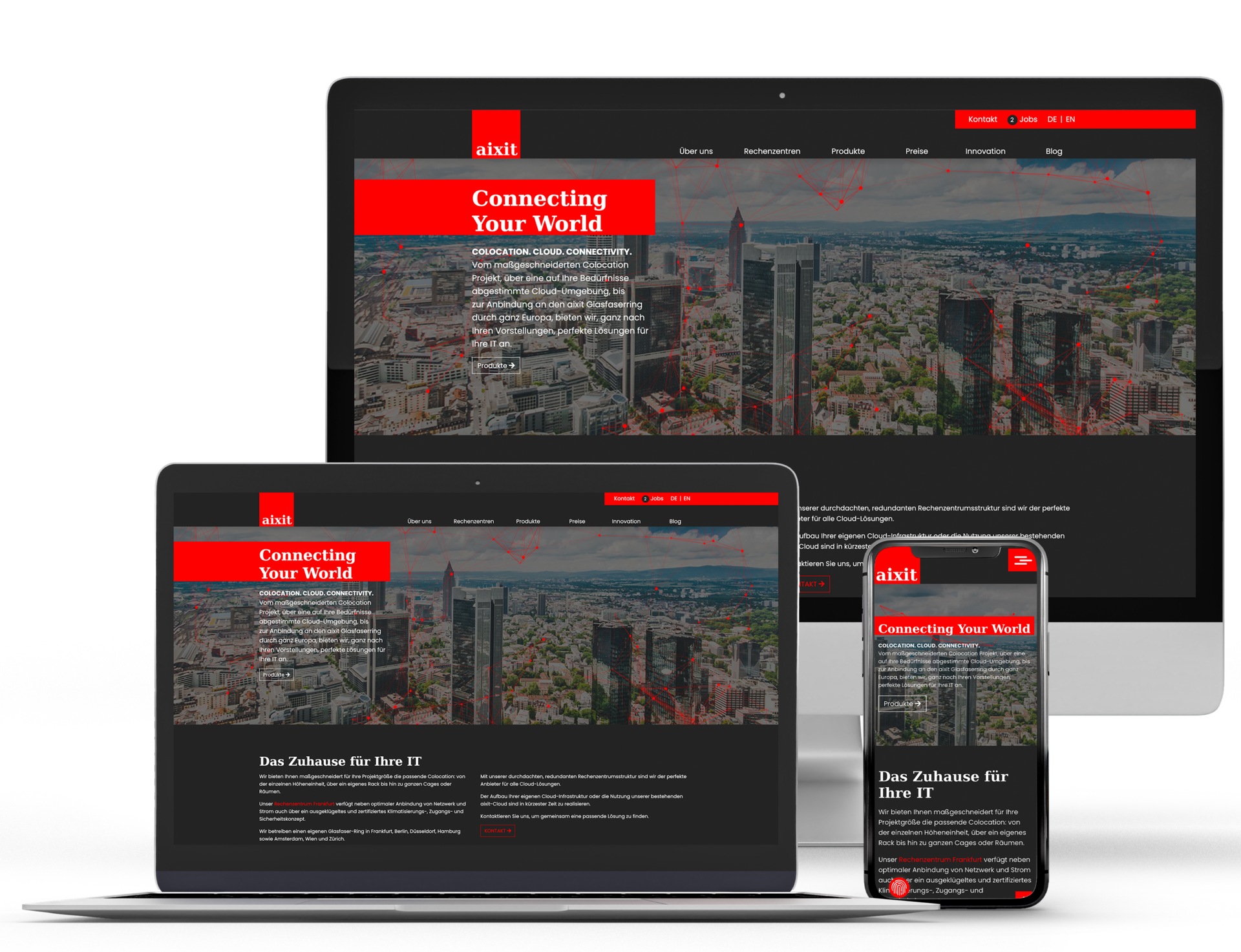 Responsive Typo3 Website für den IT-Dienstleister aixit – modernes Webdesign und technische Umsetzung durch Cows Online.