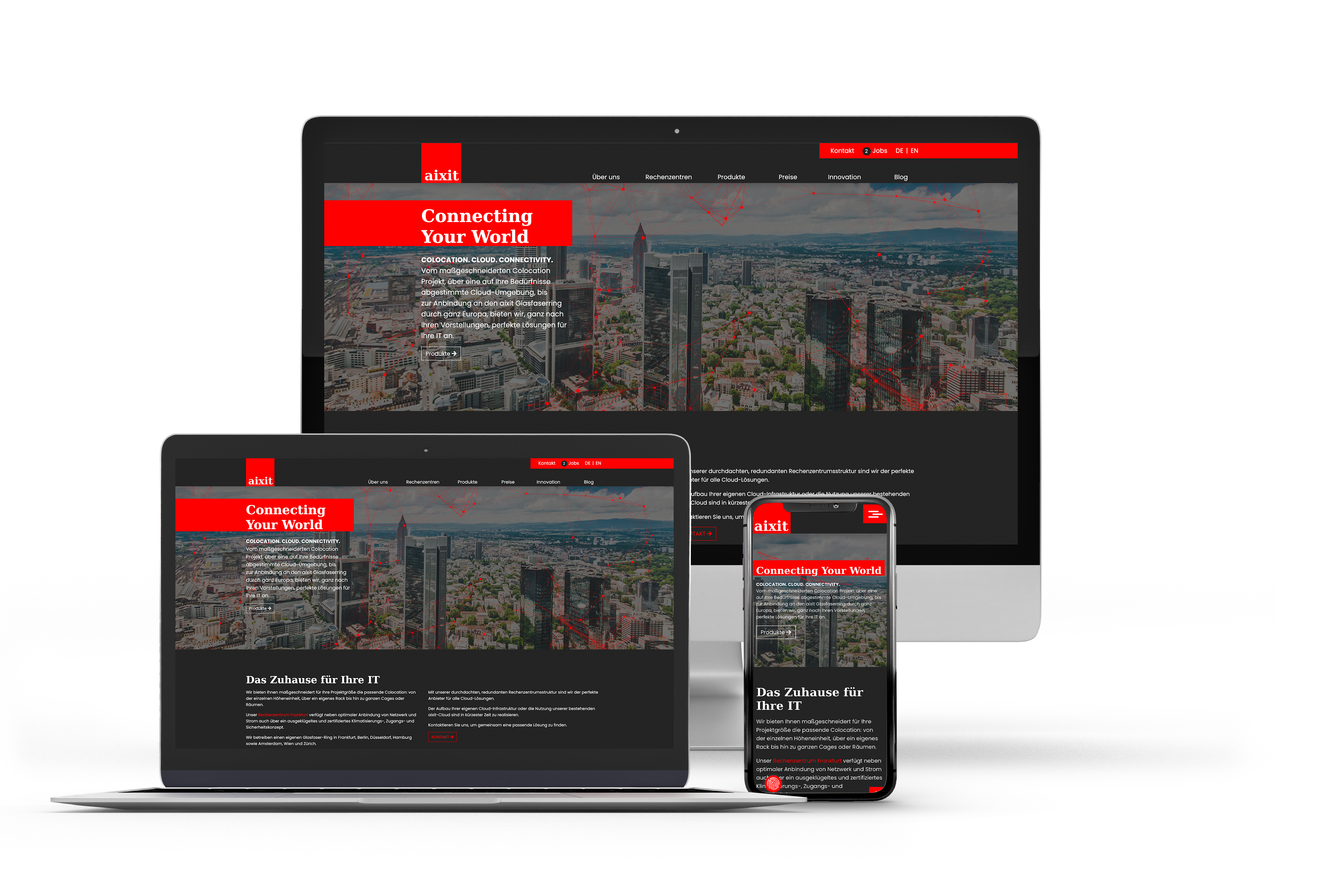 Responsive Typo3 Website für den IT-Dienstleister aixit – modernes Webdesign und technische Umsetzung durch Cows Online.
